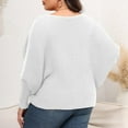 thumbnail image 5 of Womens Sweaters Plus Size Long Sleeve Off the Shoulder Cable Knit Batwing Sleeve Round Neck Pullover Fall Shirts Clearance,S-3XL, 5 of 5