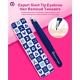 thumbnail image 2 of Expert Slant Tip Tweezers with Leather Travel Case, General Sharp & Precision Stainless Steel Tweezer for Eyebrows, Facial Hair and Fine Hairs Removal (Navy Blue), 2 of 14