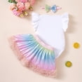 thumbnail image 6 of Aihuaihua Easter Bunny Print Girls Romper With Skirt And Hair Accessory Cute Toddler Outfit Set For Spring Summer Holiday Kids Easter bunny outfit set, 6 of 8
