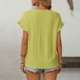 thumbnail image 6 of JUUYY Short Sleeve Sweater Tops for Women Dressy Casual Crewneck Spring Summer Trendy Pullover T Shirs Blouses Yellow M, 6 of 7