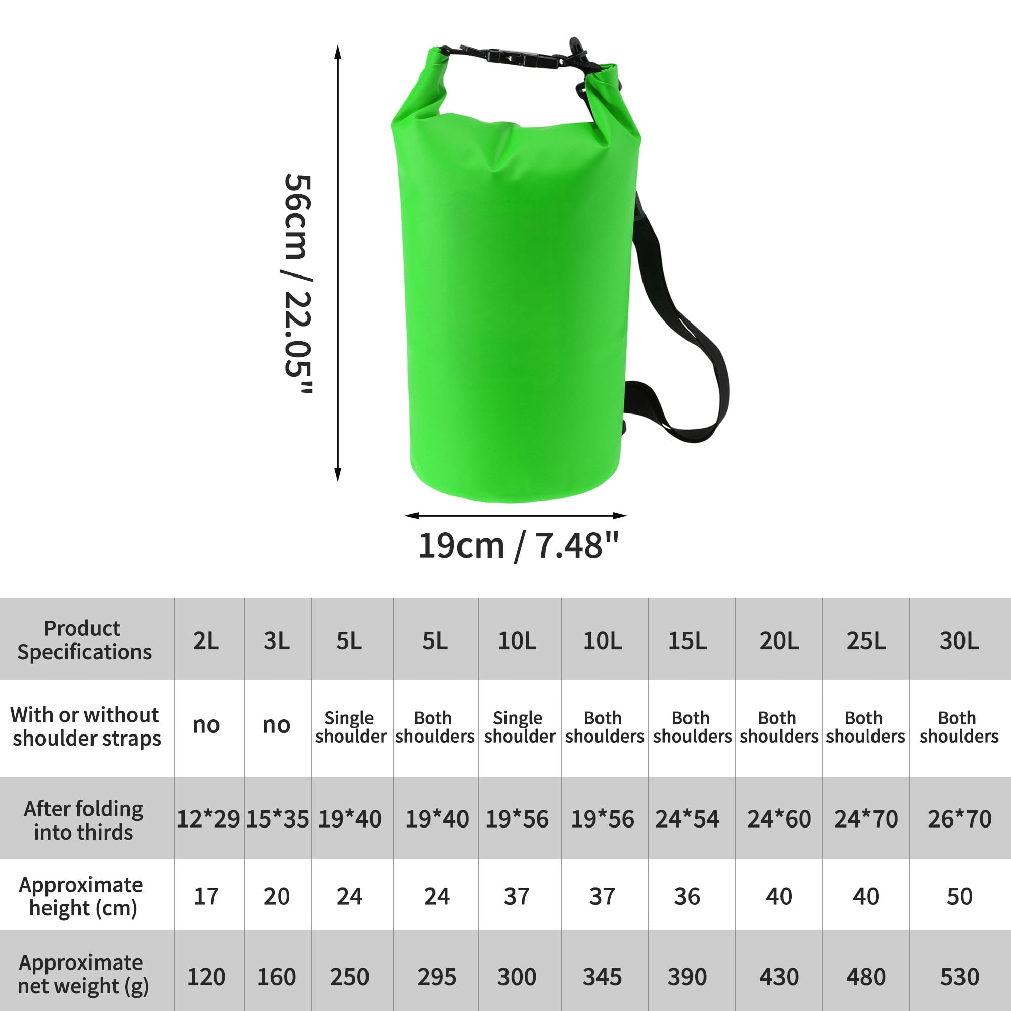 Unique Bargains Durable Waterproof Dry Bag Green Pattern 1