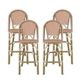 thumbnail image 2 of Gallia Aluminum Outdoor French Barstools, Set of 4, Rust, White, and Bamboo Finish, 2 of 9