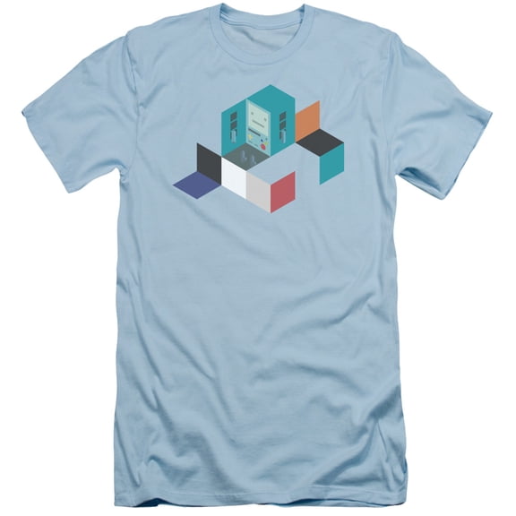 Adventure Time Bmo Blocks S/S Adult 30/1 T-Shirt Light Blue
