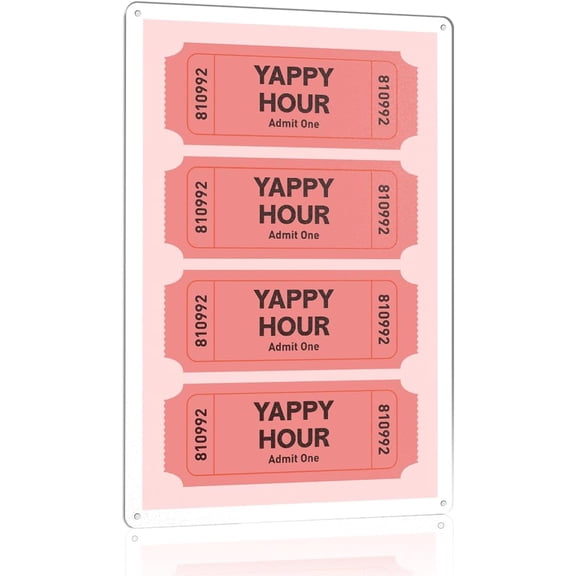 Vintage Metal Decor Sign for Home Drink Bar Pub Decorations, Funny Man Cave Basement Garage Bar Decor, Drink Alcohol Lovers Gifts for Women Men, Yappy Hour, 12 X 8 Inches Strong & Sturdy Metal Sign