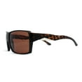 thumbnail image 3 of Mens Classic Oversize Rectangle Skater Sport Sunglasses Matte Tortoise Brown, 3 of 4