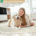 thumbnail image 3 of 3'x5' Area Rugs, Machine Washable Non Slip Area Rug for Kitchen, Soft Low Pile Vintage Print Pattern Indoor Bathroom Thin Carpet, Cream, 3 of 7