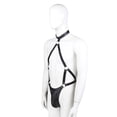 thumbnail image 2 of Arnés de Cuerpo de Cuero de Restricción Masculina Mankini Cosplay Body de Lujo Ropa Interior Soledad Arnés Mankini, 2 of 10