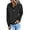 Black, variant on Women's Hoodies Button Collar Drawstring Hooded Pullover Sweatshirt Casual Long Sleeve Tops Shirts
