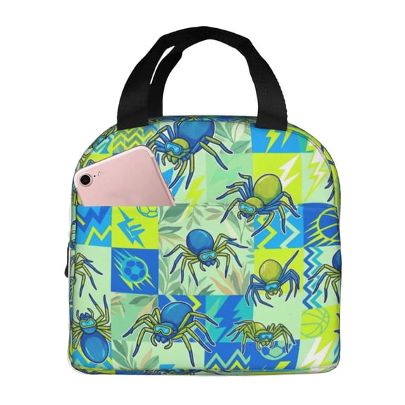Spider Lunch Bag For Women Men, Insulated Reusable Leakproof Thermal High Capacity Lunch Box Bag, Cooler Tote Food Handbag For Work Office Picnic Travel
