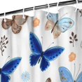 thumbnail image 3 of White Blue Butterfly Flower Pattern Shower Curtain 36"x72" ,Bathroom Decorative Shower Curtains Set with 12 Hooks,Modern Waterproof Washable Shower Curtain, 3 of 6