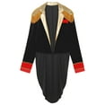 thumbnail image 5 of TiaoBug Mens Circus Ringmaster Showman Jacket Long Sleeve Tassel Velvet Swallow-Tailed Coat Halloween Costume Black S, 5 of 7