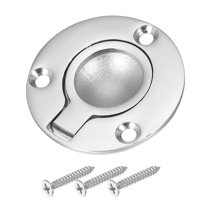 Uxcell Flush Pull Ring Handle, 316 Stainless Steel Round Recessed Door Pull Hidden Boat Hatch Latch with Screw Silver