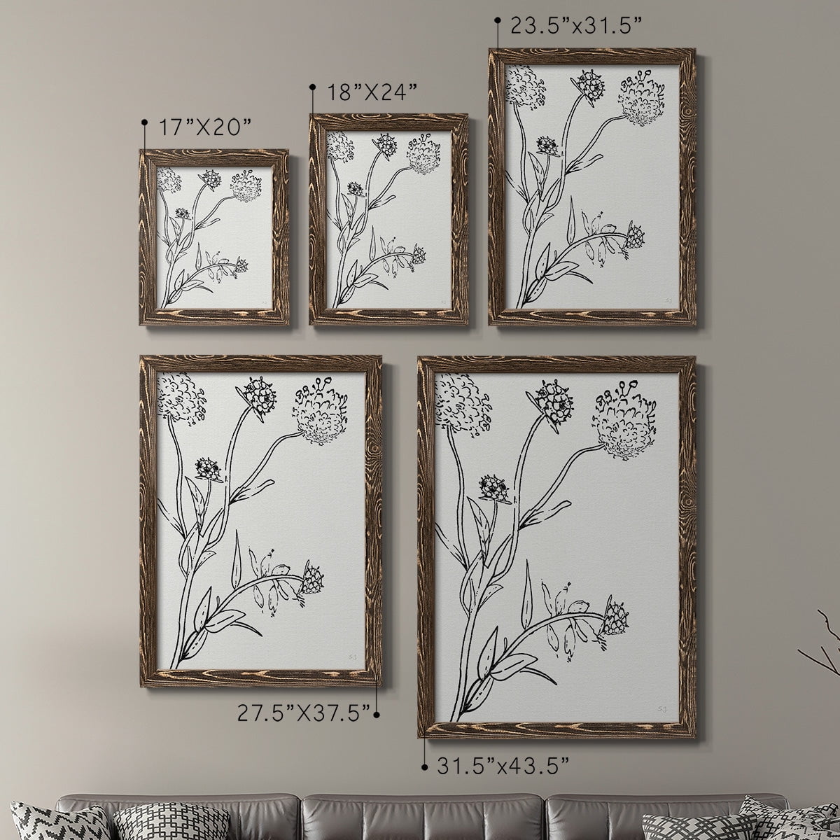 Botanical Study I - Premium Framed Canvas 2 Piece Set - Ready to Hang