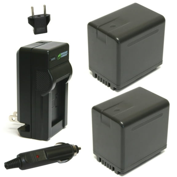 Wasabi Power Battery (2-Pack) and Charger for Panasonic VW-VBT380