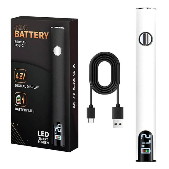 USB Rechargeable 650mAh Cordless Soldering Pen, 2025 New Adjustable Temperature 510 Threaded Design & LED Display for Electronic Kits and Home Appliances (White)