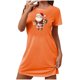 thumbnail image 2 of Camisón corto navideño para mujer, talla grande, cuello redondo, manga corta, estampado en el pecho, vestido de noche para mujer, 2 of 3