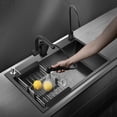 thumbnail image 2 of Multi-size Stainless Steel Kitchen Sink Single Bowl Nano Black Kitchen Fixtures Drain Kit Top Mount/Undermount, 2 of 5