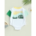 thumbnail image 4 of Faithtur Bébé Garçons Filles Été Romper, Drôle Geste Imprimé Manches Courtes Contraste Couleur Body, 4 of 8