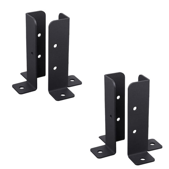 4Pcs Adjustable Deck Post Anchor Base Brackets Fit 1.5x1.5, 2x2, 2x4, 4x4 Post,Heavy Duty Reversible Wood Fence Post Base Brackets kit for Pergola Railing Mailbox(2 pairs,Excluding screws)
