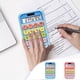 thumbnail image 1 of Calculadora de escritorio LCD grande de 10 dígitos | Botones de colores | Energía solar y a baterías | Teclas sensibles cómodas | Diseño de inclinación estable | Azul y Rosa | 6,3x3,9 pulgadas | Uso, 1 of 6