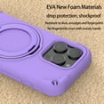 thumbnail image 6 of for iPhone 16 Pro EVA Case with Aluminum Alloy Magnetic Invisible Ring Stand [Compatible with MagSafe] [Military Drop Protection] Shockproof Anti-Slip Scratch Resistant Cover, Purple, 6 of 9