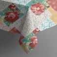 thumbnail image 5 of Pioneer Flower Floral Print Pattern Square Tablecloth,Waterproof Square Table Cover,Wipeable Spillproof Washable Table Cover for Home Kitchen Party Decor 52"x52"(132x132cm), 5 of 6