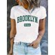 thumbnail image 1 of USA Print T-shirt, Short Sleeve Crew Neck Casual Top For Summer & Spring, Women's Clothing, 1 of 6