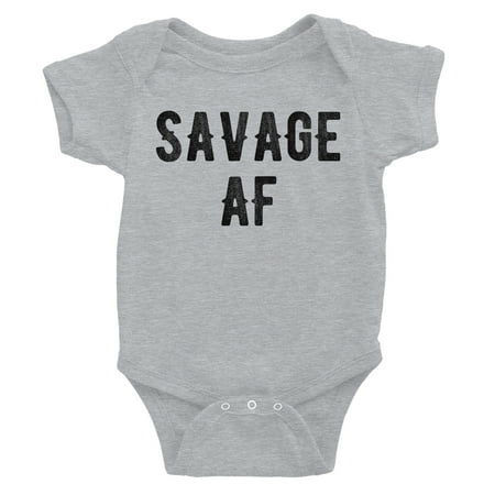 

365 Printing Savage AF Baby Bodysuit Gift Grey Baby Girl Birthday Baby Jumpsuit