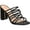 Black, variant on Aldo Womens Trelidda Snake Print Slip On Strappy Sandals Black 6 Medium (B,M)