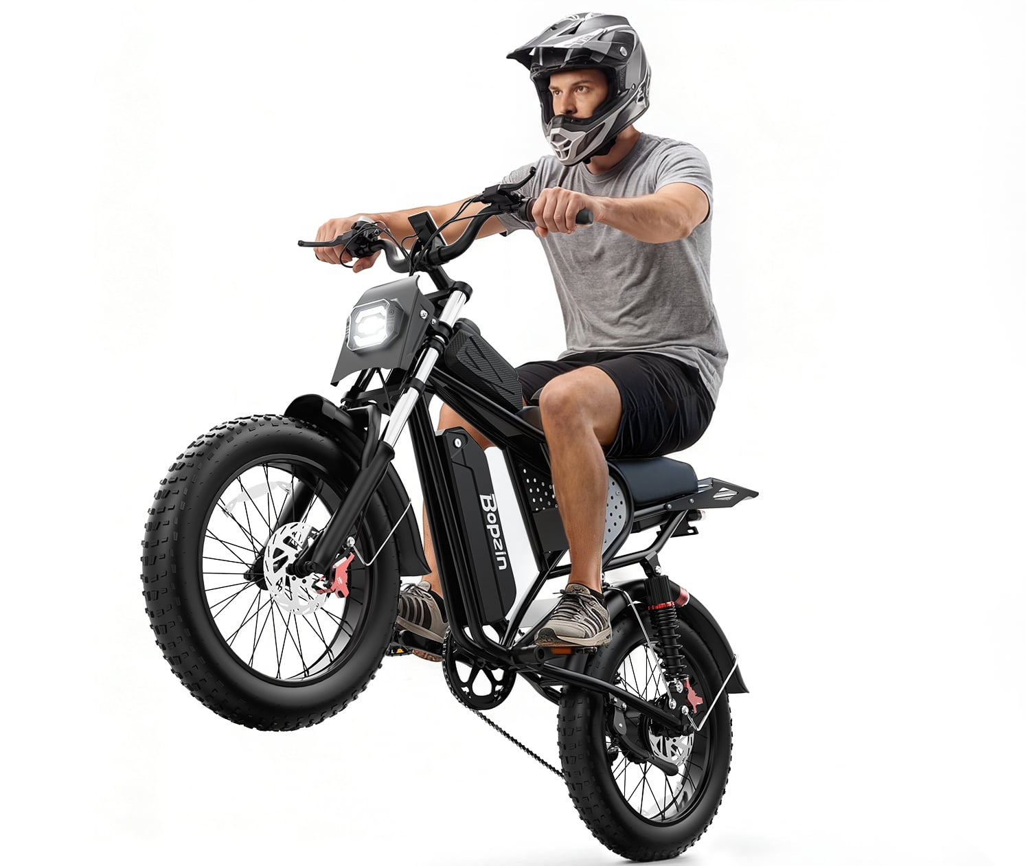 Bopzin 1500W Off-Road Electric Motorcycle for Adults, Bike with 48V 20Ah Battery, 20" Fat Tire Off-Road Electric Bike UL2849