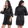 thumbnail image 2 of LYMAYTER‌ ‌Women Satin Robe Bridal Party Pajamas Comfortable Wedding Sleepwear‌ S-3XL, 2 of 7