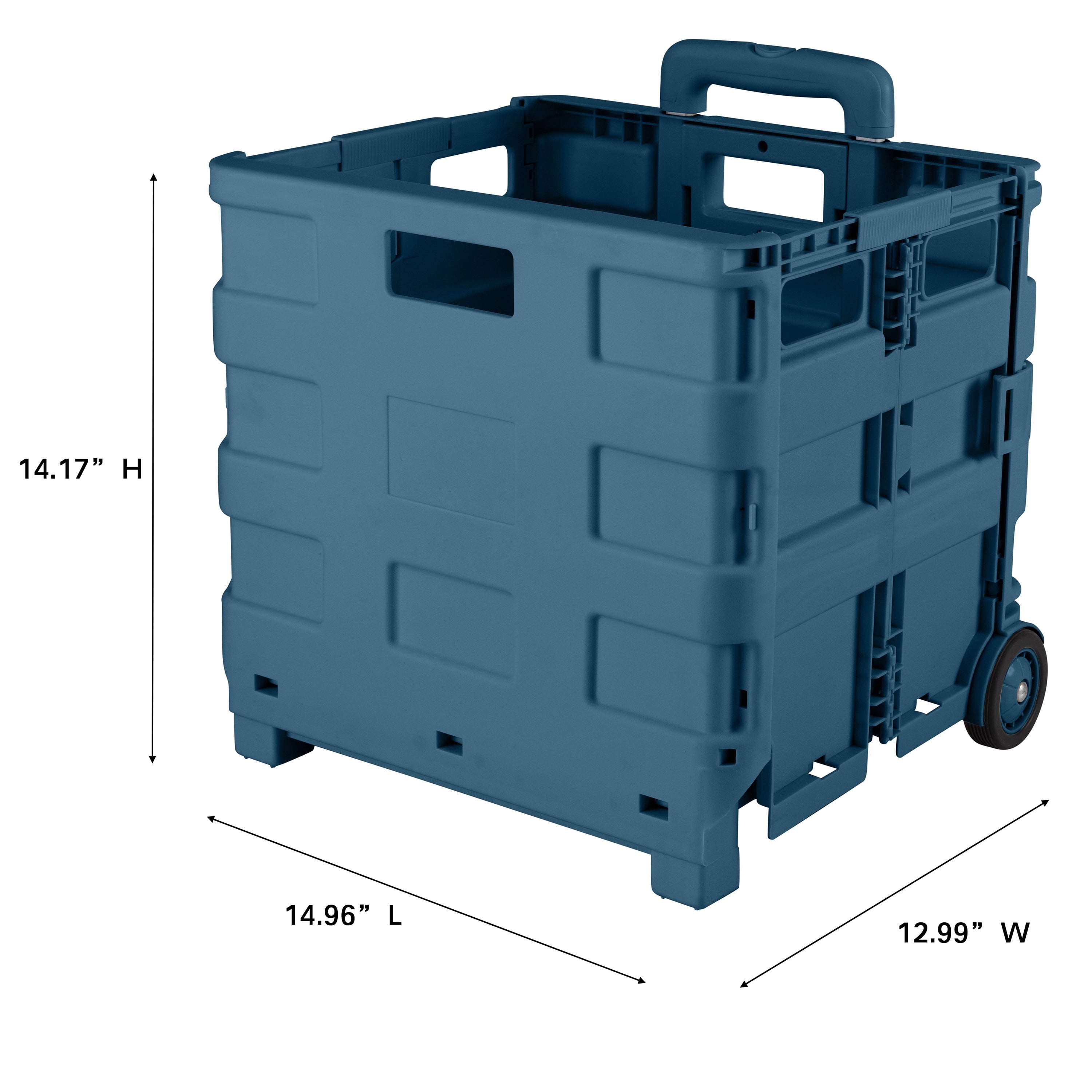 Simplify Portable Folding Shopping Cart with Wheels Blue Color | 55lb Capacity Collapsible Grocery Cart | Lightweight Utility Cart