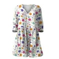 thumbnail image 4 of Womens Summer Casual Linen V-neck Shirt Printed Group Long Sleeve T Shirts for Women, 4 of 4