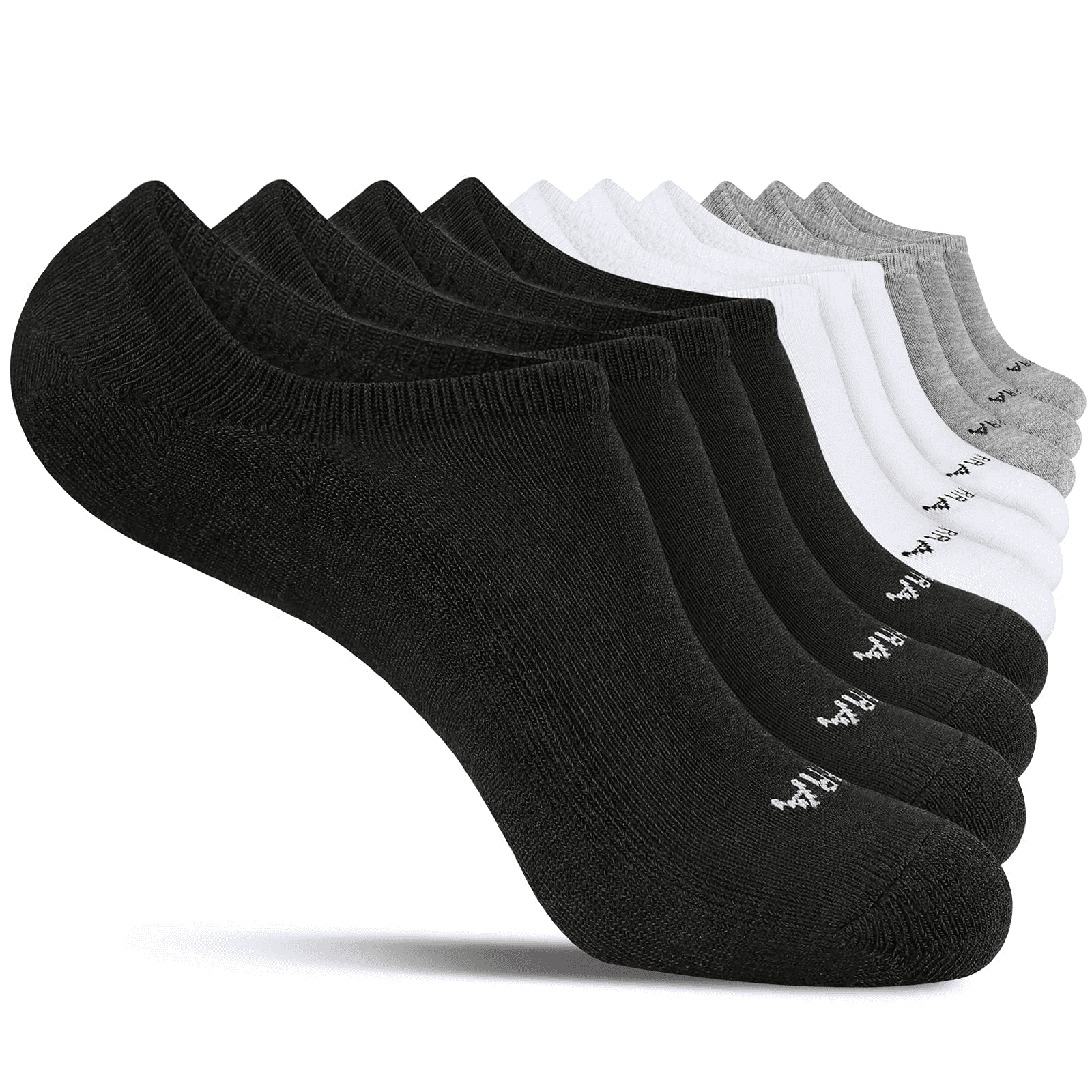 COOPLUS 10 Pairs Men's Athletic No Show Socks Men Low Cut Ankle Socks