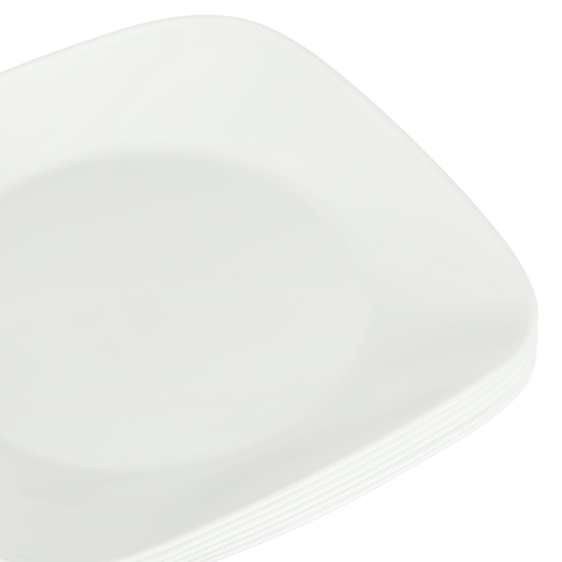 Corelle Square Pure White 10.5" Dinner Plates, Set of 6