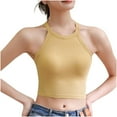 thumbnail image 4 of Leesechin Women Ribbed Fitness Crop Tops with Built in Bra Yoga Tank Top Tight Fit, 4 of 8