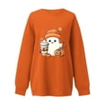 thumbnail image 3 of Pisexur Chandail en Molleton d'Halloween pour Femmes en Molleton Ample Automne Orange Manches Longues Col Rond Mode Citrouille Graphique Chandails en Molleton Chandails à Capuchon d'Halloween Chandail, 3 of 3