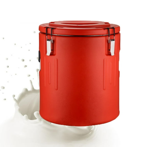 Stainless steel food insulation bucket, 48 hours PU full foam insulation / refrigeration large capacity sealed Open water bucket, With tap, milk tea bucket