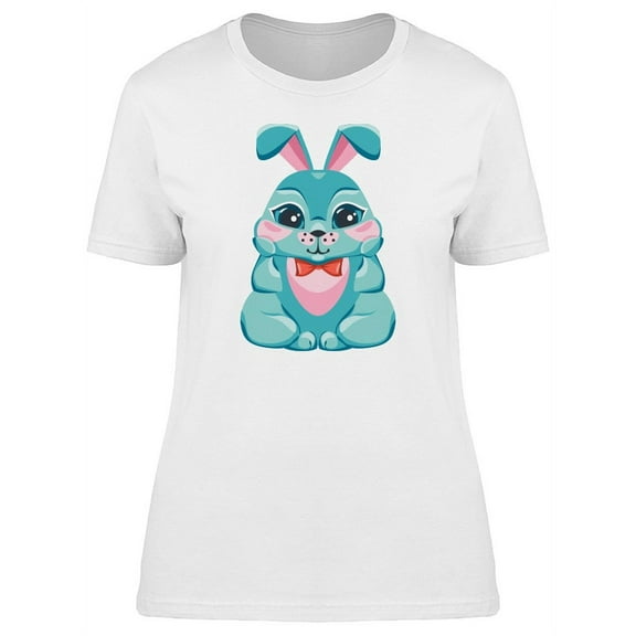 Adorable Bunny Doodle Cartoon T-Shirt Women -Image by Shutterstock, Female Medium