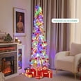 thumbnail image 3 of Costway 6 FT Pre-Lit Slim Christmas Tree Flocked Xmas Decoration 11 Modes 250 LED Lights, 3 of 10