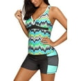 thumbnail image 3 of Womens Two Piece V-Neck Tankini Swimsuit with Boardshort Plus Size, 3 of 4