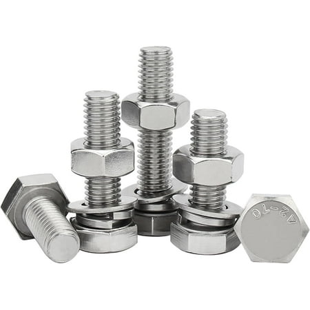 

ZX M4 M5 M6 M8 M10 M12 304 Stainless Steel Hexagon Bolt Screw and Nut Set Large Full Extension Screw (Color : 40mm Size : M5 (5set))-0810