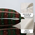 thumbnail image 4 of Set of 2 Green Christmas Plaid Pillow Covers Xmas Buffalo Checkered Decorative Throw Pillow Covers 16x16 Winter Snowflakes Pillow Case Cushion Case for Holiday Decor Couch Sofa, 4 of 6