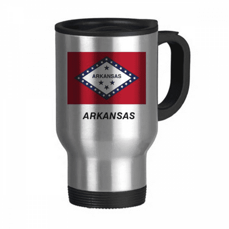 

American State Flag Contour Arkansas Travel Mug Flip Lid Stainless Steel Cup Car Tumbler Thermos