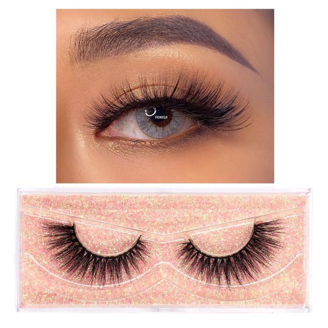 FOXESJI maquillaje pestañas de visón esponjosas suaves pestañas postizas completas pestañas postizas gruesas extensión de pestañas tenues pestañas de visón 3D naturales Tan Jianjun unisex