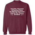 thumbnail image 2 of OXI Crewneck Sweatshirt - Innocent Plants Are Killed,Basic Casual Sweatshirts for Men's and Women Fleece Sweatshirt Long Sleeve- Maroon 2X-Large, 2 of 2