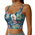 thumbnail image 2 of Balery Colorful Flowers Pattern Racerback Sports Bras for Women - Padded Seamless High Impact Support for Yoga Gym Workout Fitness-Medium, 2 of 8