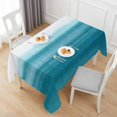 thumbnail image 6 of Turquoise White Ombre Table Cloth Waterproof Tablecloths, Modern Country Abstract Stripes Tablecloth Dining Table Cover for Kitchen Party Tabletop Outdoor, Rectangle Tablecloth 60x120 Inch, 6 of 9