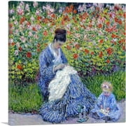 ARTCANVAS Madame Monet-and Child Canvas Art Print by Claude Monet - Size: 18" x 18" (0.75" Deep)
