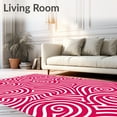 thumbnail image 2 of ODIKA 2'x3' Machine Washable Non-Slip Area Rug, Festive Striped Peppermint Swirl Patterned Welcome High Traffic Rug, Pink, 628536, 2 of 7